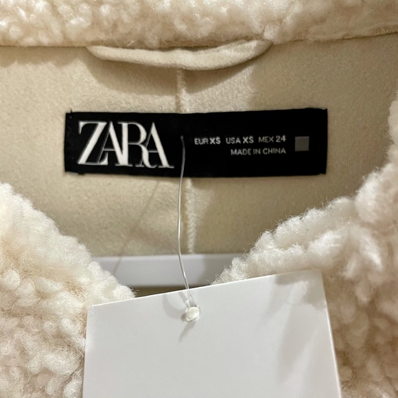 ☀️NWT☀️ZARA Fleece Coat XS - Picture 8 of 11